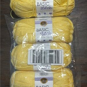 Basic Stitch Yellow Anti-Pilling Yarn - 4-Pack